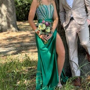 green prom dress